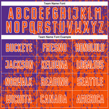 Load image into Gallery viewer, Custom Purple Orange-White Abstract Fragment Art Sublimation Soccer Uniform Jersey