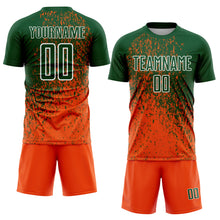 Load image into Gallery viewer, Custom Green Orange-White Abstract Fragment Art Sublimation Soccer Uniform Jersey