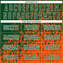 Load image into Gallery viewer, Custom Green Orange-White Abstract Fragment Art Sublimation Soccer Uniform Jersey