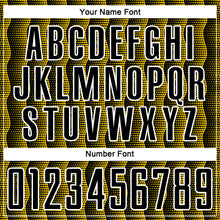 Load image into Gallery viewer, Custom Black Yellow-White Geometric Shape Sublimation Soccer Uniform Jersey