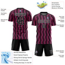 Load image into Gallery viewer, Custom Black Pink-White Geometric Shape Sublimation Soccer Uniform Jersey