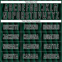 Load image into Gallery viewer, Custom Black Kelly Green-White Geometric Shape Sublimation Soccer Uniform Jersey