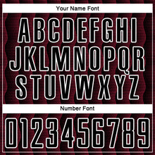 Load image into Gallery viewer, Custom Black Crimson-White Geometric Shape Sublimation Soccer Uniform Jersey