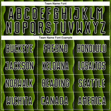 Load image into Gallery viewer, Custom Black Neon Green-White Geometric Shape Sublimation Soccer Uniform Jersey