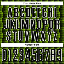 Load image into Gallery viewer, Custom Black Neon Green-White Geometric Shape Sublimation Soccer Uniform Jersey