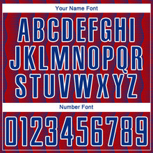 Load image into Gallery viewer, Custom Red Royal-White Geometric Shape Sublimation Soccer Uniform Jersey