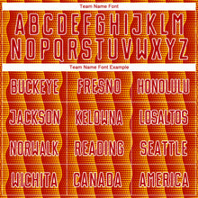 Load image into Gallery viewer, Custom Red Yellow-White Geometric Shape Sublimation Soccer Uniform Jersey