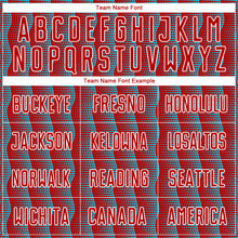 Load image into Gallery viewer, Custom Red Lakes Blue-White Geometric Shape Sublimation Soccer Uniform Jersey