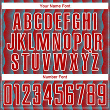 Load image into Gallery viewer, Custom Red Lakes Blue-White Geometric Shape Sublimation Soccer Uniform Jersey