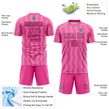 Load image into Gallery viewer, Custom Pink Light Pink-Black Geometric Shape Sublimation Soccer Uniform Jersey