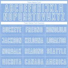 Load image into Gallery viewer, Custom Light Blue White Geometric Shape Sublimation Soccer Uniform Jersey