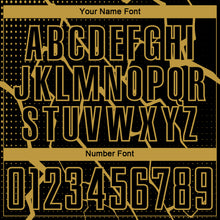 Load image into Gallery viewer, Custom Black Old Gold Lightning Sublimation Soccer Uniform Jersey