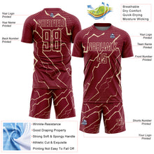 Load image into Gallery viewer, Custom Crimson City Cream Lightning Sublimation Soccer Uniform Jersey