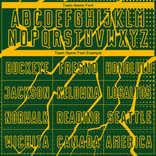 Load image into Gallery viewer, Custom Green Gold Lightning Sublimation Soccer Uniform Jersey