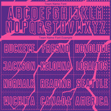 Load image into Gallery viewer, Custom Purple Pink Lightning Sublimation Soccer Uniform Jersey