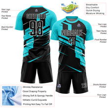 Load image into Gallery viewer, Custom Black Lakes Blue-White Line Sublimation Soccer Uniform Jersey