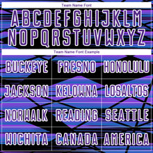 Load image into Gallery viewer, Custom Black Purple-White Line Sublimation Soccer Uniform Jersey