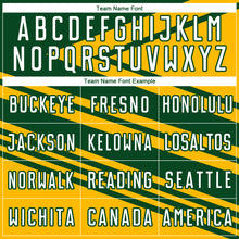 Load image into Gallery viewer, Custom Gold White-Green Line Sublimation Soccer Uniform Jersey