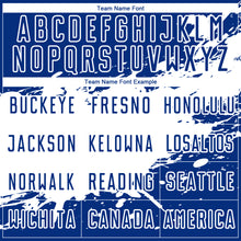 Load image into Gallery viewer, Custom Royal White Splash Sublimation Soccer Uniform Jersey