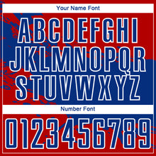 Load image into Gallery viewer, Custom Red Royal-White Splash Sublimation Soccer Uniform Jersey