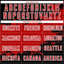 Load image into Gallery viewer, Custom Black Red-White Splash Sublimation Soccer Uniform Jersey
