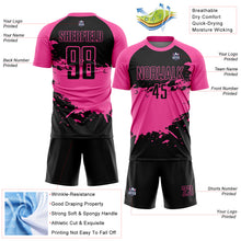 Load image into Gallery viewer, Custom Black Pink-White Splash Sublimation Soccer Uniform Jersey