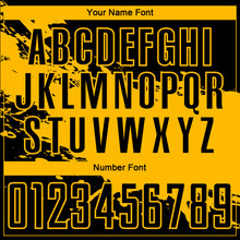 Load image into Gallery viewer, Custom Black Gold Splash Sublimation Soccer Uniform Jersey