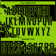 Load image into Gallery viewer, Custom Black Neon Green Splash Sublimation Soccer Uniform Jersey
