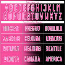 Load image into Gallery viewer, Custom Black Pink-White Gradient Line Sublimation Soccer Uniform Jersey