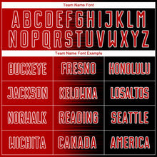 Load image into Gallery viewer, Custom Black Red-White Gradient Line Sublimation Soccer Uniform Jersey