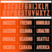 Load image into Gallery viewer, Custom Black Orange-White Gradient Line Sublimation Soccer Uniform Jersey