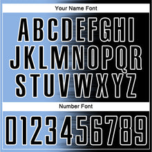 Load image into Gallery viewer, Custom Black Light Blue-White Gradient Line Sublimation Soccer Uniform Jersey