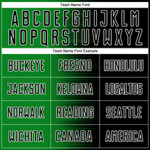 Load image into Gallery viewer, Custom Black Grass Green-White Gradient Line Sublimation Soccer Uniform Jersey