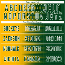 Load image into Gallery viewer, Custom Green Gold-White Gradient Line Sublimation Soccer Uniform Jersey