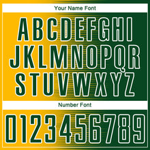 Load image into Gallery viewer, Custom Green Gold-White Gradient Line Sublimation Soccer Uniform Jersey