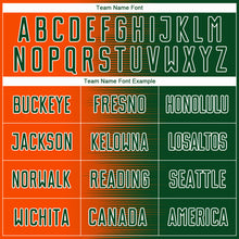 Load image into Gallery viewer, Custom Green Orange-White Gradient Line Sublimation Soccer Uniform Jersey