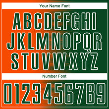 Load image into Gallery viewer, Custom Green Orange-White Gradient Line Sublimation Soccer Uniform Jersey