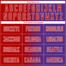 Load image into Gallery viewer, Custom Red Purple-White Gradient Line Sublimation Soccer Uniform Jersey