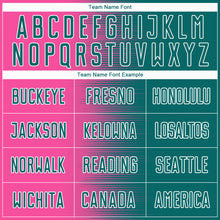 Load image into Gallery viewer, Custom Teal Pink-White Gradient Line Sublimation Soccer Uniform Jersey