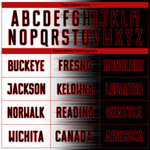 Load image into Gallery viewer, Custom Black White-Red Gradient Line Sublimation Soccer Uniform Jersey