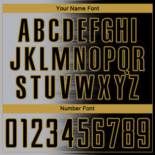 Load image into Gallery viewer, Custom Black Gray-Old Gold Gradient Line Sublimation Soccer Uniform Jersey