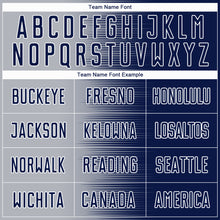 Load image into Gallery viewer, Custom Navy Gray-White Gradient Line Sublimation Soccer Uniform Jersey