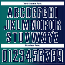 Load image into Gallery viewer, Custom Navy Teal-White Gradient Line Sublimation Soccer Uniform Jersey