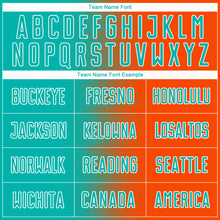 Load image into Gallery viewer, Custom Orange Aqua-White Gradient Line Sublimation Soccer Uniform Jersey