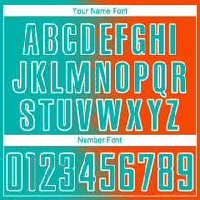 Load image into Gallery viewer, Custom Orange Aqua-White Gradient Line Sublimation Soccer Uniform Jersey