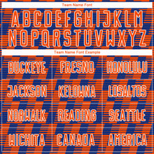 Load image into Gallery viewer, Custom Royal Orange-White Line Sublimation Soccer Uniform Jersey