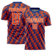 Load image into Gallery viewer, Custom Royal Orange-White Line Sublimation Soccer Uniform Jersey