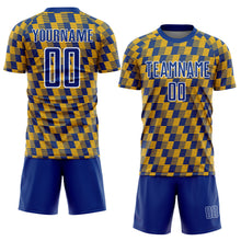 Load image into Gallery viewer, Custom Royal Gold-White Line Sublimation Soccer Uniform Jersey