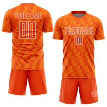 Load image into Gallery viewer, Custom Orange Bay Orange-White Line Sublimation Soccer Uniform Jersey