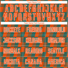 Load image into Gallery viewer, Custom Orange Teal-White Line Sublimation Soccer Uniform Jersey